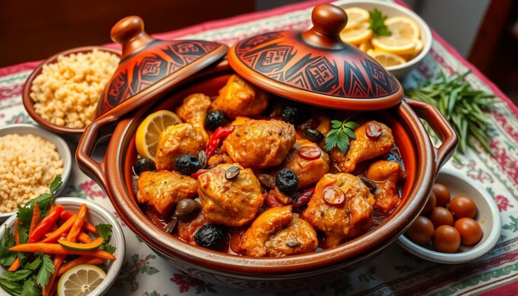 Moroccan Chicken Tagine Serving Presentation