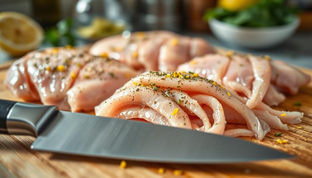 Chicken preparation for Philly sandwich