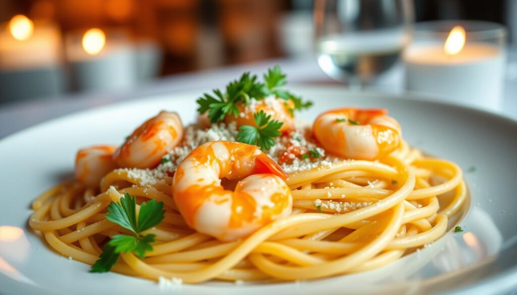 Garlic Shrimp Pasta Dish