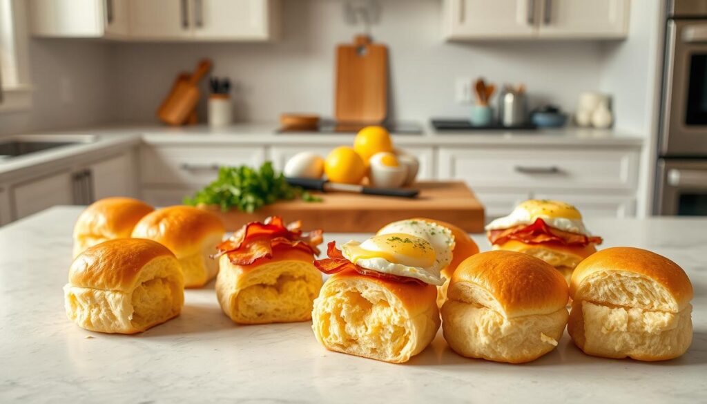 Hawaiian Rolls Breakfast Sliders Preparation